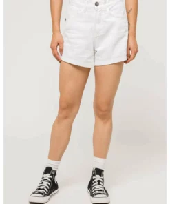 Kaotiko Jeans Shorts - Weiß - Damen