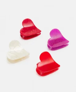 Fire & Glory - Damen HEART HAIRSHARK 4 PACK - Haar-Styling-Accessoires - Red