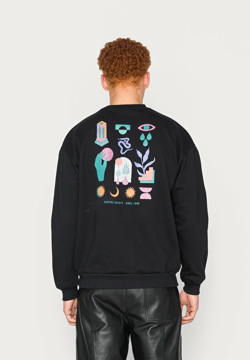 Kaotiko CREW MINIMAL UNISEX - Sweatshirt - Black 3 Kaotiko CREW MINIMAL UNISEX - Sweatshirt - Black