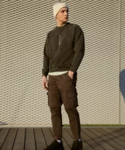 Kaotiko CREW WASHED PALM VIBES UNISEX - Sweatshirt - Black