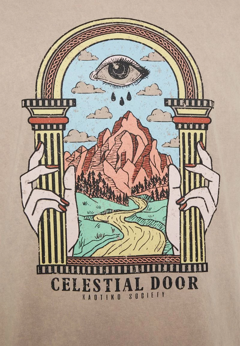Kaotiko - Unisex WASHED CELESTIAL DOOR - T-Shirt Print - Hueso 5 Kaotiko - Unisex WASHED CELESTIAL DOOR - T-Shirt Print - Hueso – Bild 3