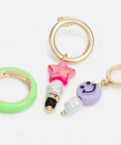 Fire & Glory - Damen MAOLA HOOP EARRINGS 4 PACK - Ohrringe - Gold-coloured/multi -Kaotiko || Fire & Glory Populaire Magasin 311878e63a134e0d8f7abc5660196535