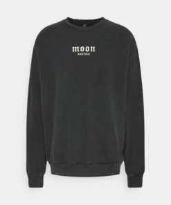 Kaotiko CREW TIE DYE MOON UNISEX - Sweatshirt - Black Acid Wash