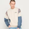 Kaotiko CREW BRUCE UNISEX - Sweatshirt - Beige/prusia
