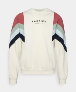 Kaotiko - Unisex CREW SEATTLE - Sweatshirt - Marfil/burgundy -Kaotiko || Fire & Glory Populaire Magasin 435e5b24eaa04cd9bb62cd7c9ecaf133