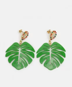 Fire & Glory - Damen LEAF EARRINGS - Ohrringe - Gold-coloured/multi