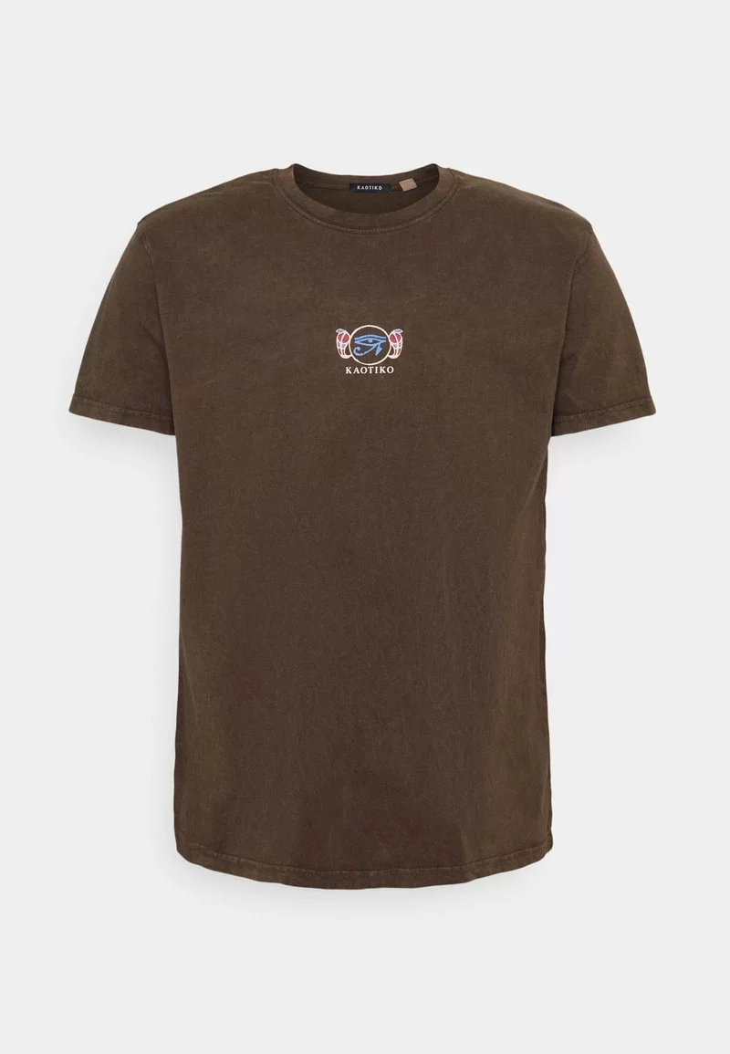 Kaotiko WASHED UNISEX - T-Shirt Print - Brown 3 Kaotiko WASHED UNISEX - T-Shirt Print - Brown