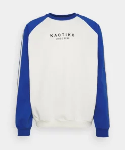 Kaotiko CREW - Sweatshirt - Ivory/royal - Herren