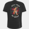 Kaotiko STAY TRUE UNISEX - T-Shirt Print - Black Acid Wash