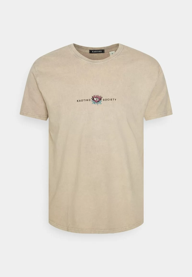 Kaotiko - Unisex WASHED TAJ MAHAL - T-Shirt Print - Stone 3 Kaotiko - Unisex WASHED TAJ MAHAL - T-Shirt Print - Stone