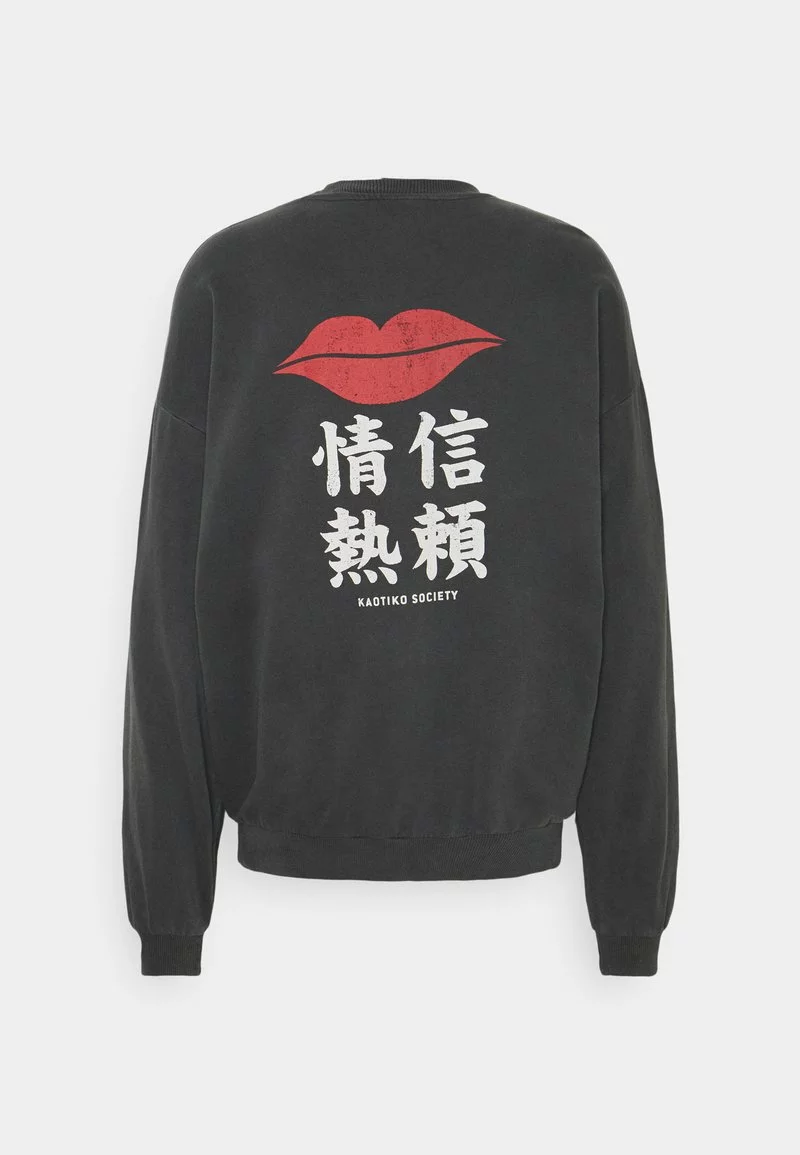 Kaotiko CREW JAPAN LIPS UNISEX - Sweatshirt - Black Wash 8 Kaotiko CREW JAPAN LIPS UNISEX - Sweatshirt - Black Wash – Bild 6