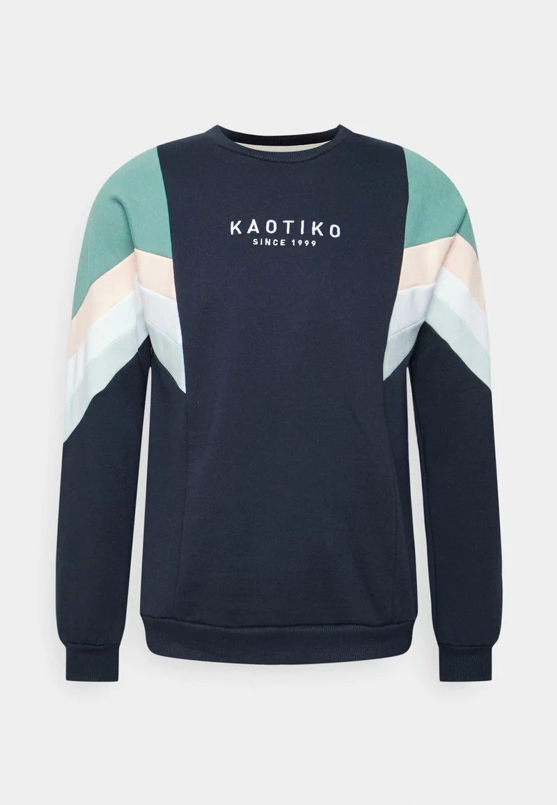 Kaotiko CREW SEATTLE UNISEX - Sweatshirt - Navy/basil/pink 3 Kaotiko CREW SEATTLE UNISEX - Sweatshirt - Navy/basil/pink