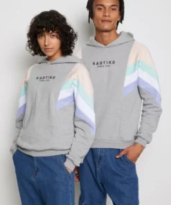 Kaotiko SUD CAP EWAN UNISEX - Kapuzenpullover - Grey/pink/green/white/grape