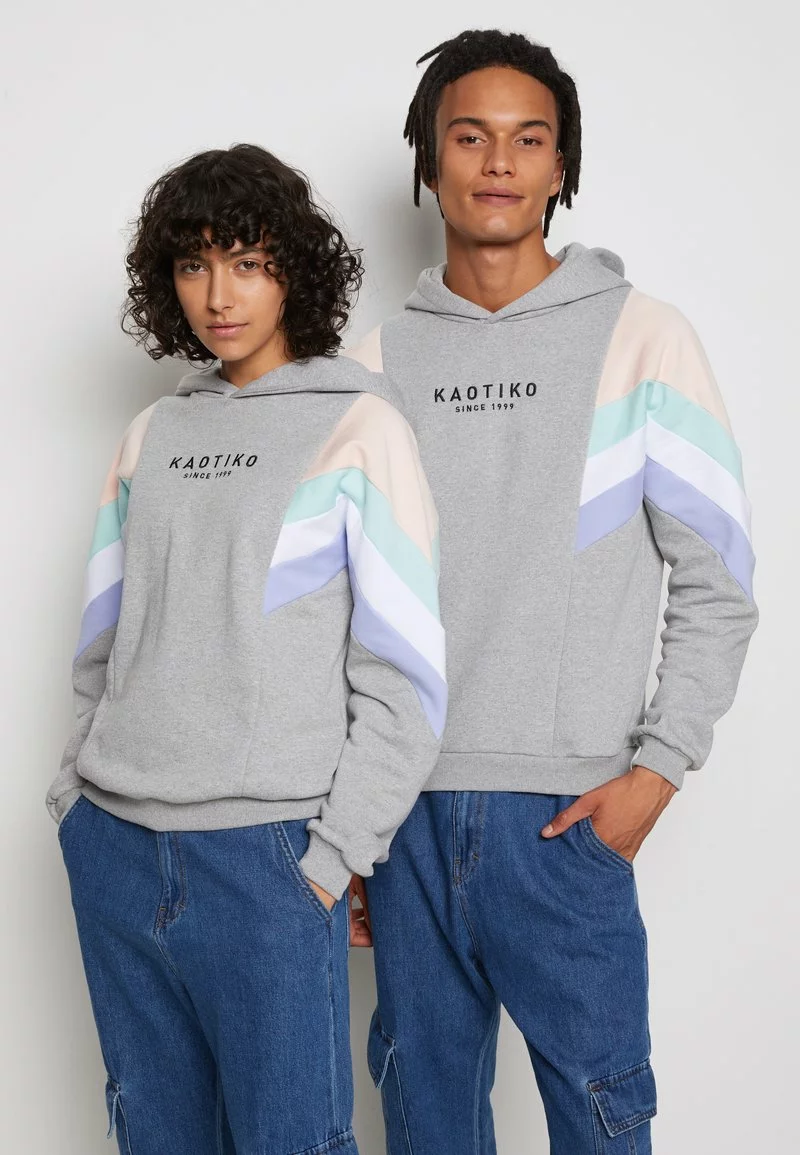 Kaotiko SUD CAP EWAN UNISEX - Kapuzenpullover - Grey/pink/green/white/grape 3 Kaotiko SUD CAP EWAN UNISEX - Kapuzenpullover - Grey/pink/green/white/grape