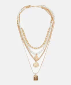 Fire & Glory STONNIA COMBI NECKLACE - Halskette - Gold-coloured - Damen