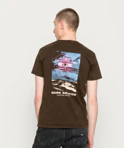 Kaotiko WASHED DARK SOCIETY UNISEX - T-Shirt Print - Chocolate