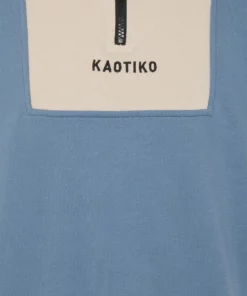 Kaotiko LOGAN - Sweatshirt - Blue/beige/ivory - Herren -Kaotiko || Fire & Glory Populaire Magasin 84020ef3ecf941a8b90521941f9f47aa