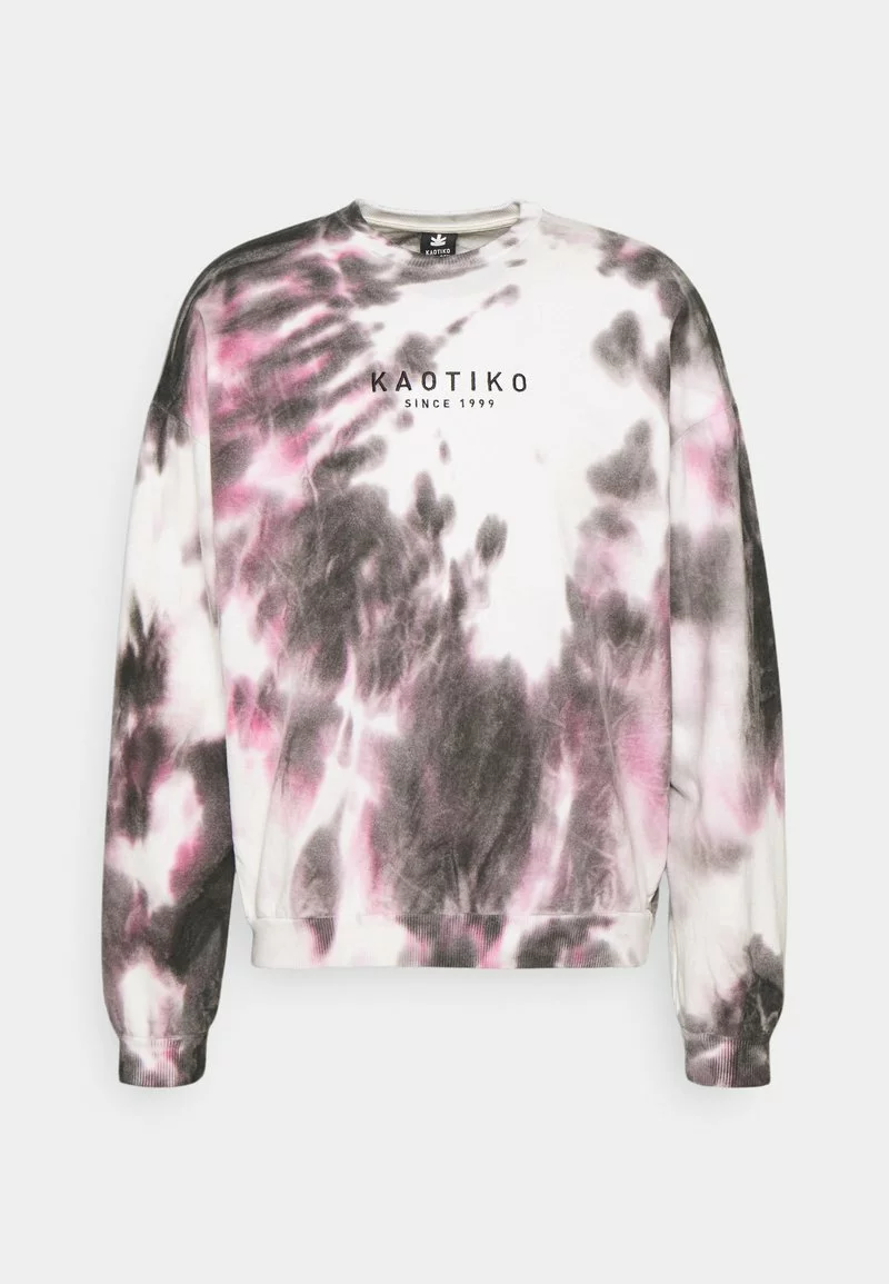 Kaotiko - Herren CREW TIE DYE - Sweatshirt - Black/white 3 Kaotiko - Herren CREW TIE DYE - Sweatshirt - Black/white