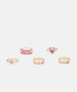 Fire & Glory - Damen FGVINNY 5 PACK - Ring - Gold-coloured/strawberry Pink