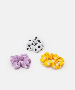 Fire & Glory - Damen MYRA SCRUNCHIE ZAL 3 PACK - Haar-Styling-Accessoires - Purple Heather/white/yellow