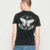 Kaotiko WASHED BUTTERFLY UNISEX - T-Shirt Print - Black