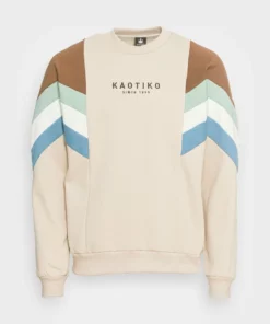Kaotiko CREW SEATTLE UNISEX - Sweatshirt - Beige/brown/fresh Green -Kaotiko || Fire & Glory Populaire Magasin b4e431ad501f457cad9d6a4847f36fc3