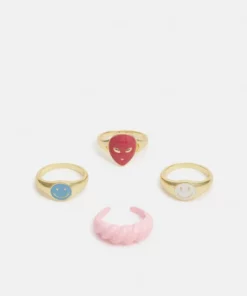 Fire & Glory - Damen FGOLINE 4 PACK RINGS - Ring - Gold-coloured/multi-coloured