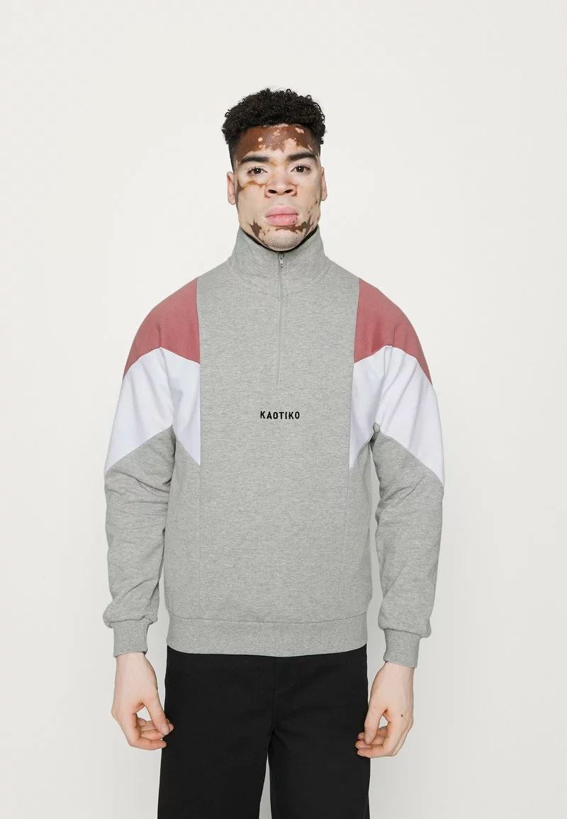 Kaotiko - Herren CREW BRENDAN - Sweatshirt - Grey/soft Burgundy 3 Kaotiko - Herren CREW BRENDAN - Sweatshirt - Grey/soft Burgundy