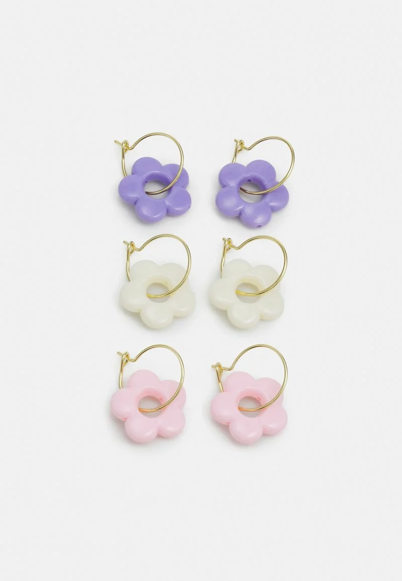 Fire & Glory - Damen KLIO EARRINGS 3 PACK - Ohrringe - Gold-coloured/multi-coloured 3 Fire & Glory - Damen KLIO EARRINGS 3 PACK - Ohrringe - Gold-coloured/multi-coloured