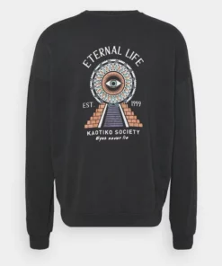 Kaotiko - Herren CREW PYRAMID - Sweatshirt - Black Wash -Kaotiko || Fire & Glory Populaire Magasin d925c5180ac24249adf42d9f396769cc