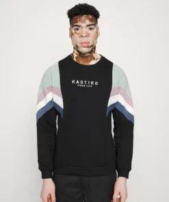 Kaotiko CREW SEATTLE - Sweatshirt - Black/fresh Green - Herren