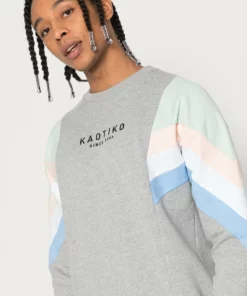 Kaotiko CREW SEATTLE - Sweatshirt - Grey/ Soft Green - Herren -Kaotiko || Fire & Glory Populaire Magasin e69fa7b3e4c7460080e1fcecbef4a271