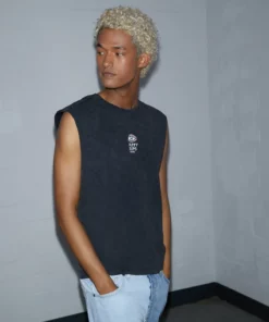 Kaotiko WASHED HAPPY TRIPS UNISEX - Top - Black