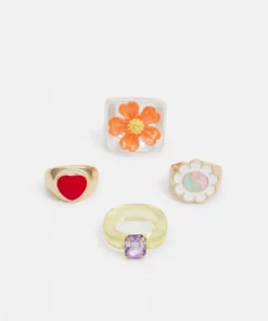 Fire & Glory - Damen FLOWAR 4 PACK - Ring - Gold-coloured/multi