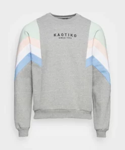 Kaotiko CREW SEATTLE - Sweatshirt - Grey/ Soft Green - Herren -Kaotiko || Fire & Glory Populaire Magasin eecdf67364774253ab5528fa9b09efba