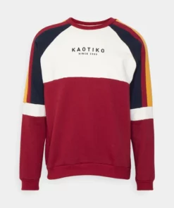 Kaotiko - Herren CREW DENVER - Sweatshirt - Burgundy/marfil/mostaza/navy -Kaotiko || Fire & Glory Populaire Magasin fa17f744cbfb4ec499386a25cafa3dc0