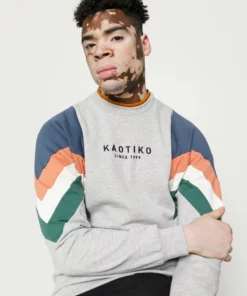 Kaotiko CREW SEATTLE - Sweatshirt - Grey Vigore/prusia Blue - Herren -Kaotiko || Fire & Glory Populaire Magasin fe035114299444dfa1e686fd3df620b1